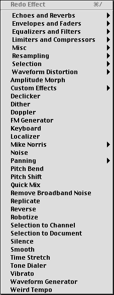 SoundMaker effects menu